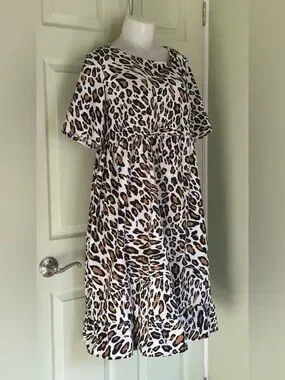Handmade | Dresses | Handmade Upcycled Leopard Print Bedsheet Dress ...